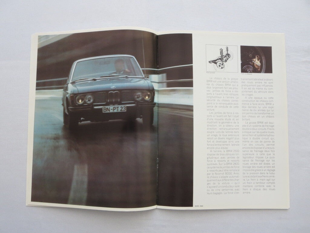 1969 1970 BMW 2500 & 2800 Sales Brochure Catalog FRENCH TEXT