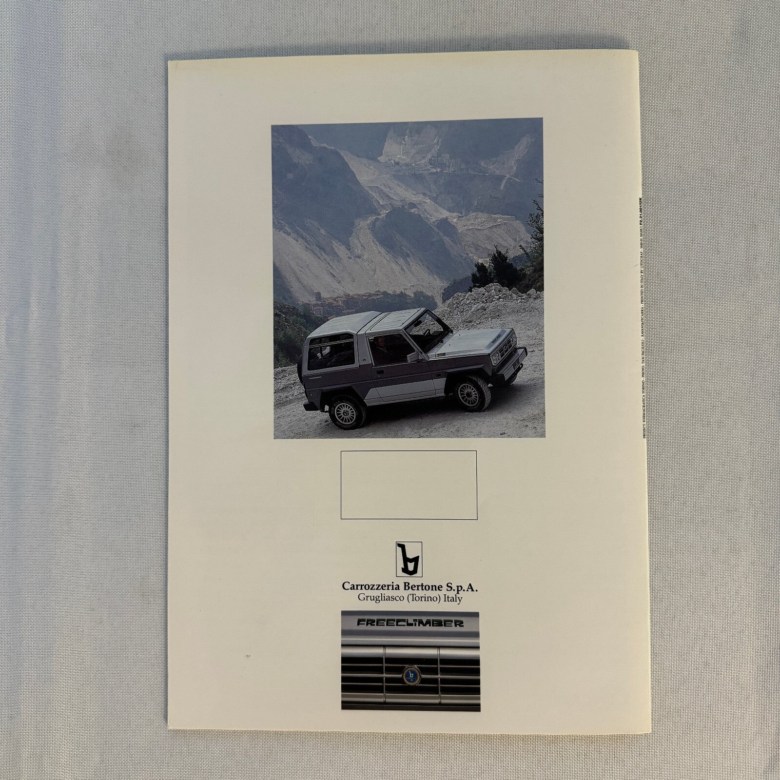 1991 Bertone Freeclimber SUV Sales Brochure BMW Engine Bertone Free Climber