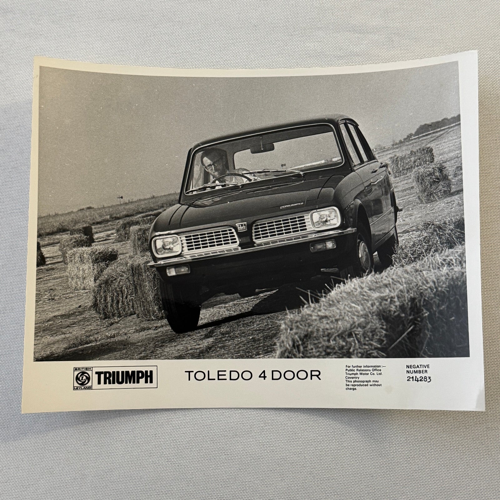 Triumph Toledo 4 Door Sedan Car Factory Press Photo Photograph Print 1972
