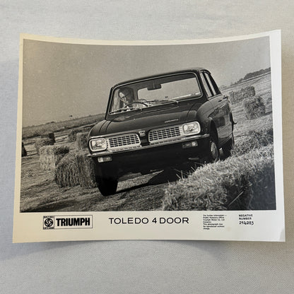Triumph Toledo 4 Door Sedan Car Factory Press Photo Photograph Print 1972