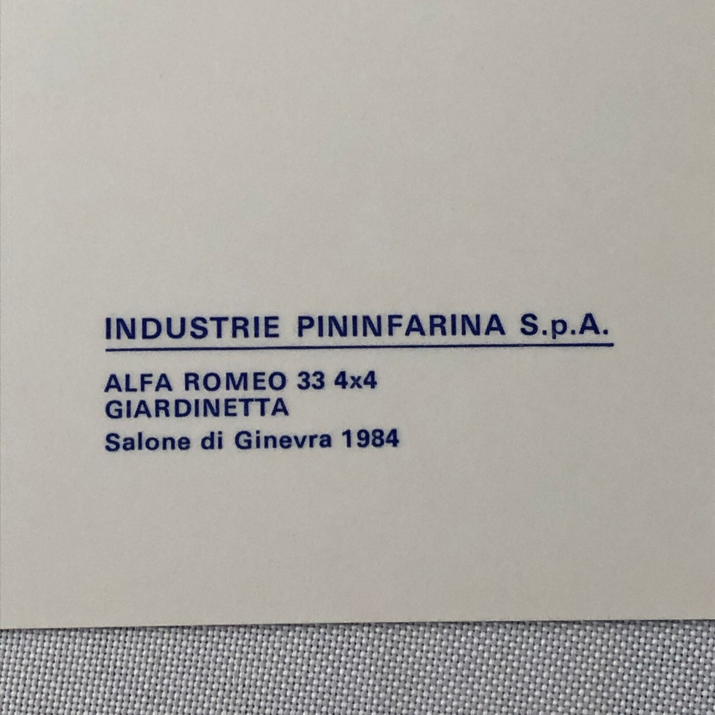 Alfa Romeo 33 4x4 Giardinetta 1984 Pininfarina Press Photo Photograph Lot of 4