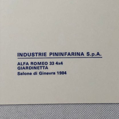 Alfa Romeo 33 4x4 Giardinetta 1984 Pininfarina Press Photo Photograph Lot of 4