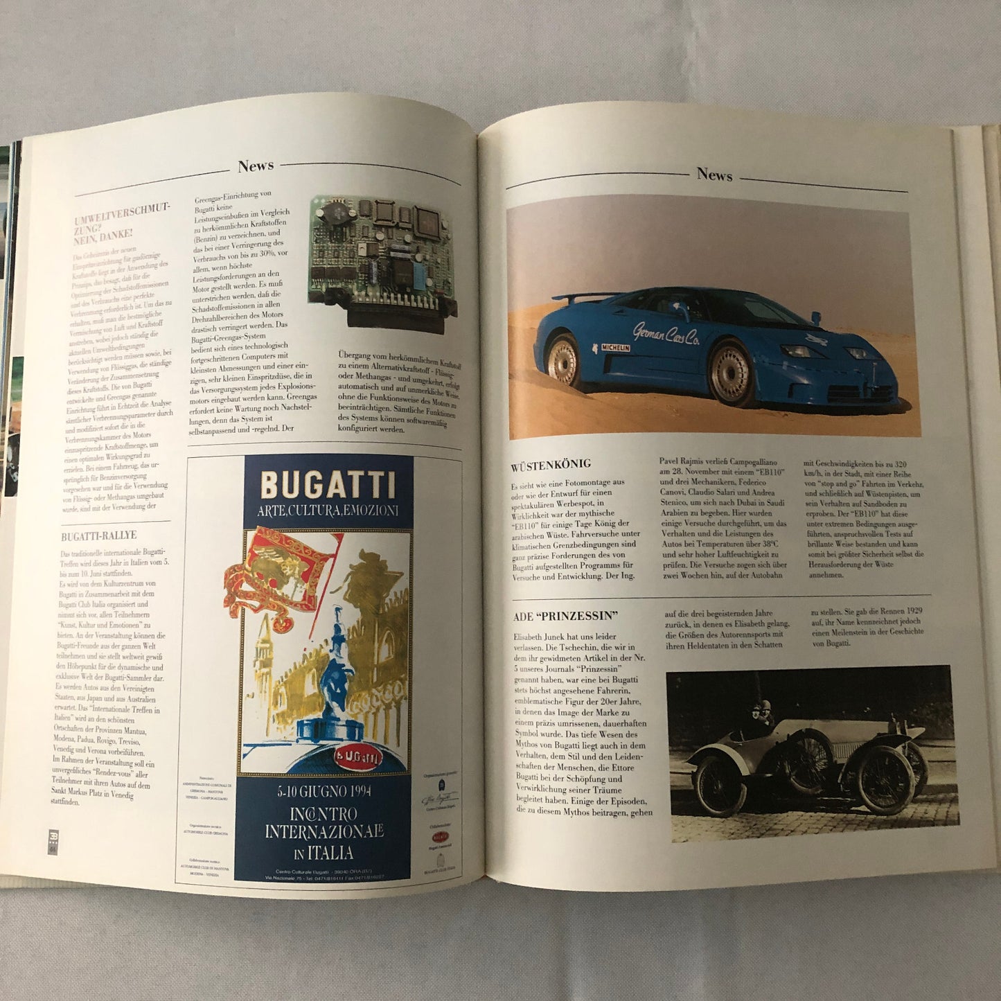 1994 Bugatti Car Book Magazine Journal German Text Vintage Cars +