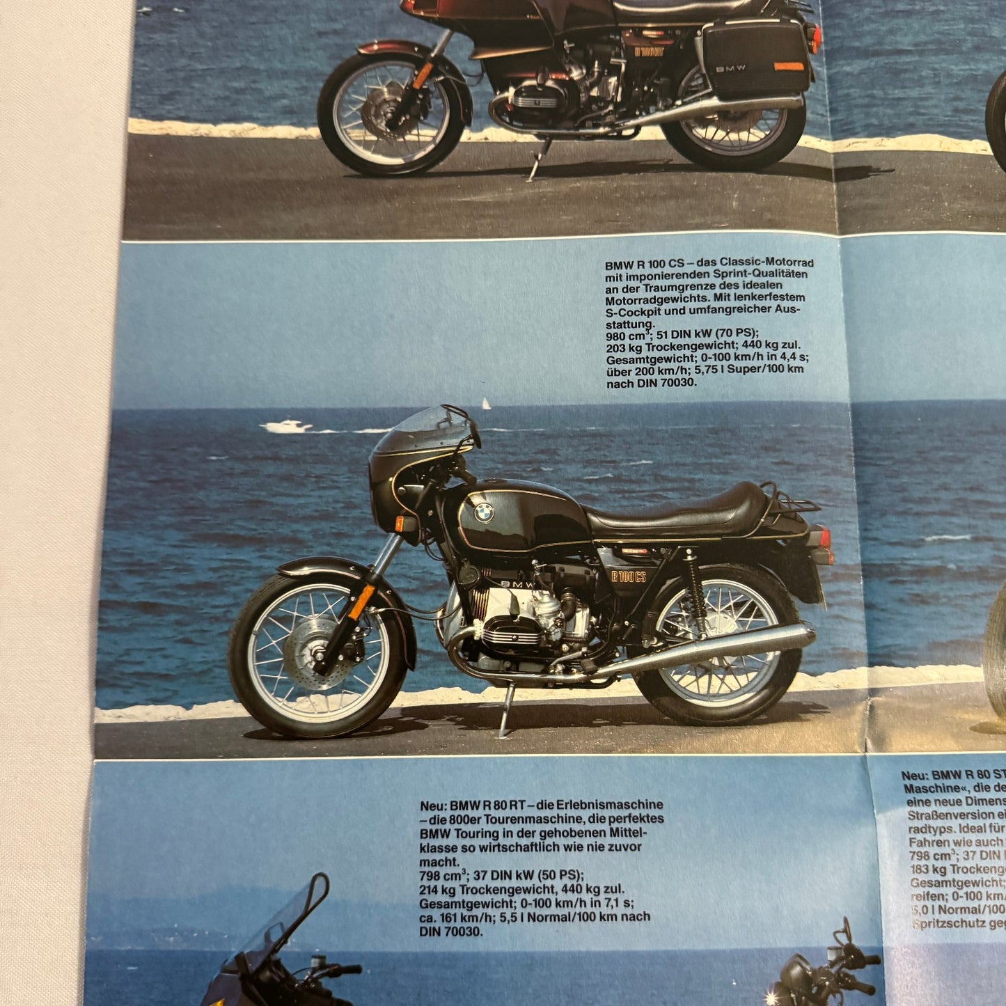 Vintage BMW Motorcycle Bike Sales Brochure R100 RT RS CS R80 RT ST R65 GERMAN