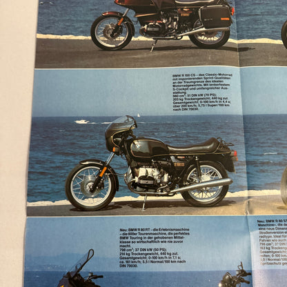 Vintage BMW Motorcycle Bike Sales Brochure R100 RT RS CS R80 RT ST R65 GERMAN