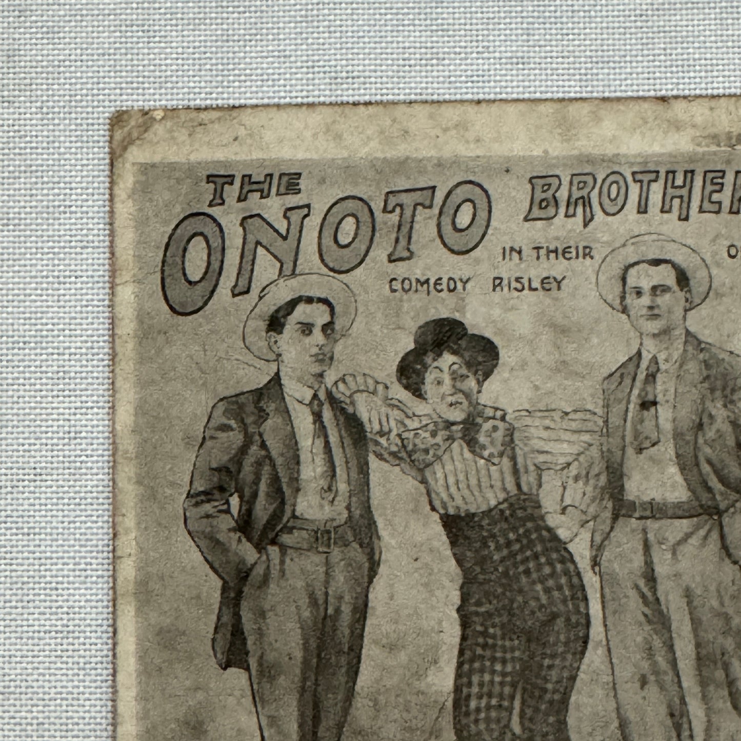 Vintage Circus Comedy Act Postcard Post Card The Onoto Brothers 1914 Postmark