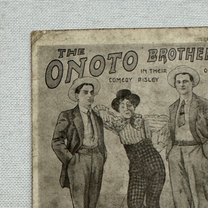 Vintage Circus Comedy Act Postcard Post Card The Onoto Brothers 1914 Postmark