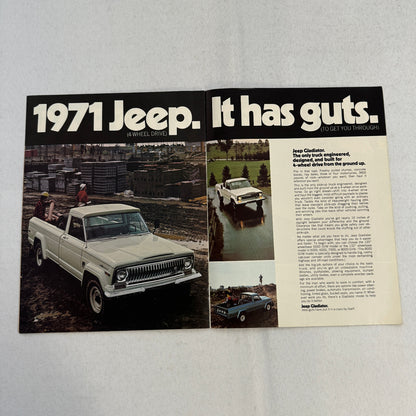 1971 Jeep Sales Brochure Catalog Universal Wagoneer Gladiator Jeepster Commando