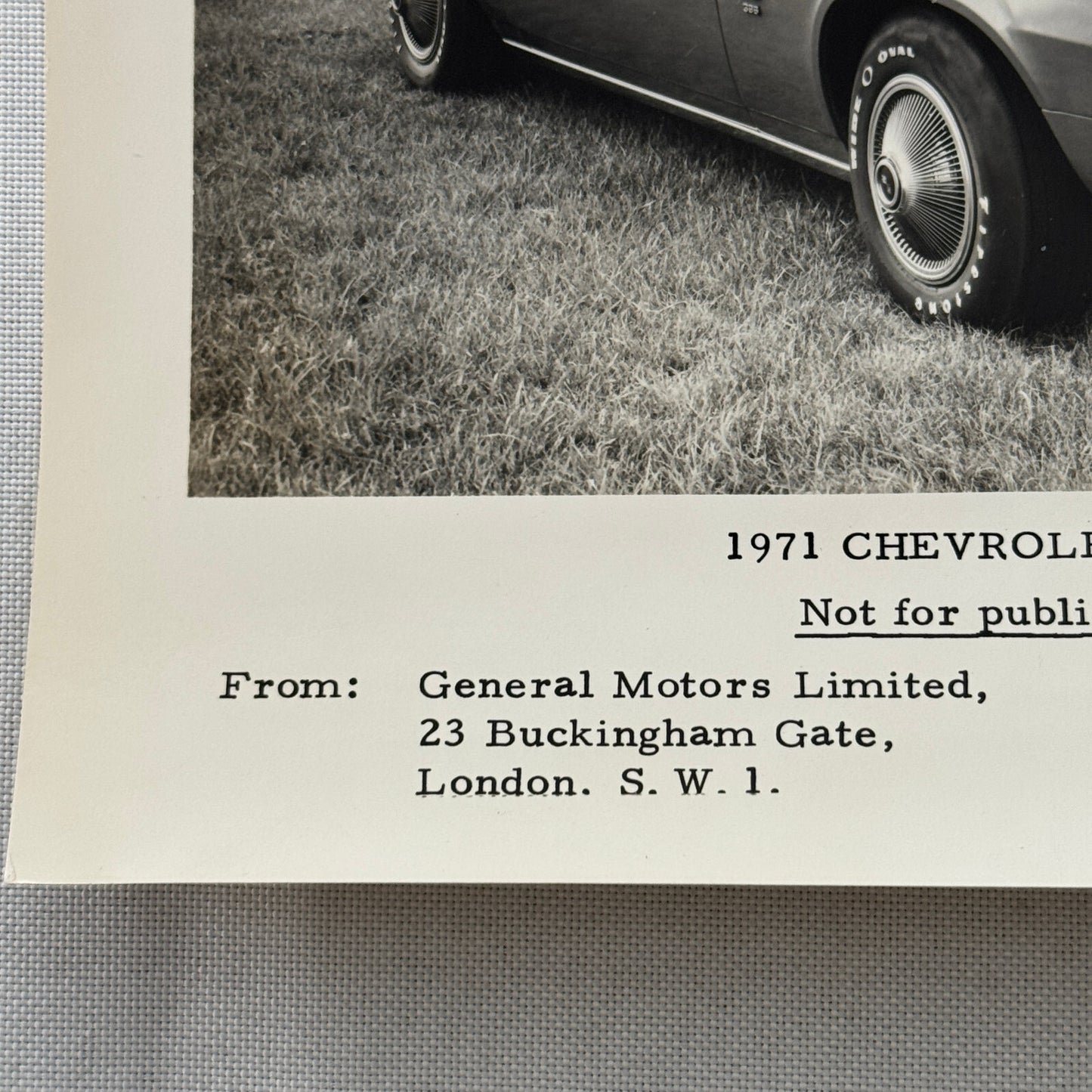 1971 Chevrolet Camaro SS Coupe Factory Press Photo Photograph Vintage RARE UK