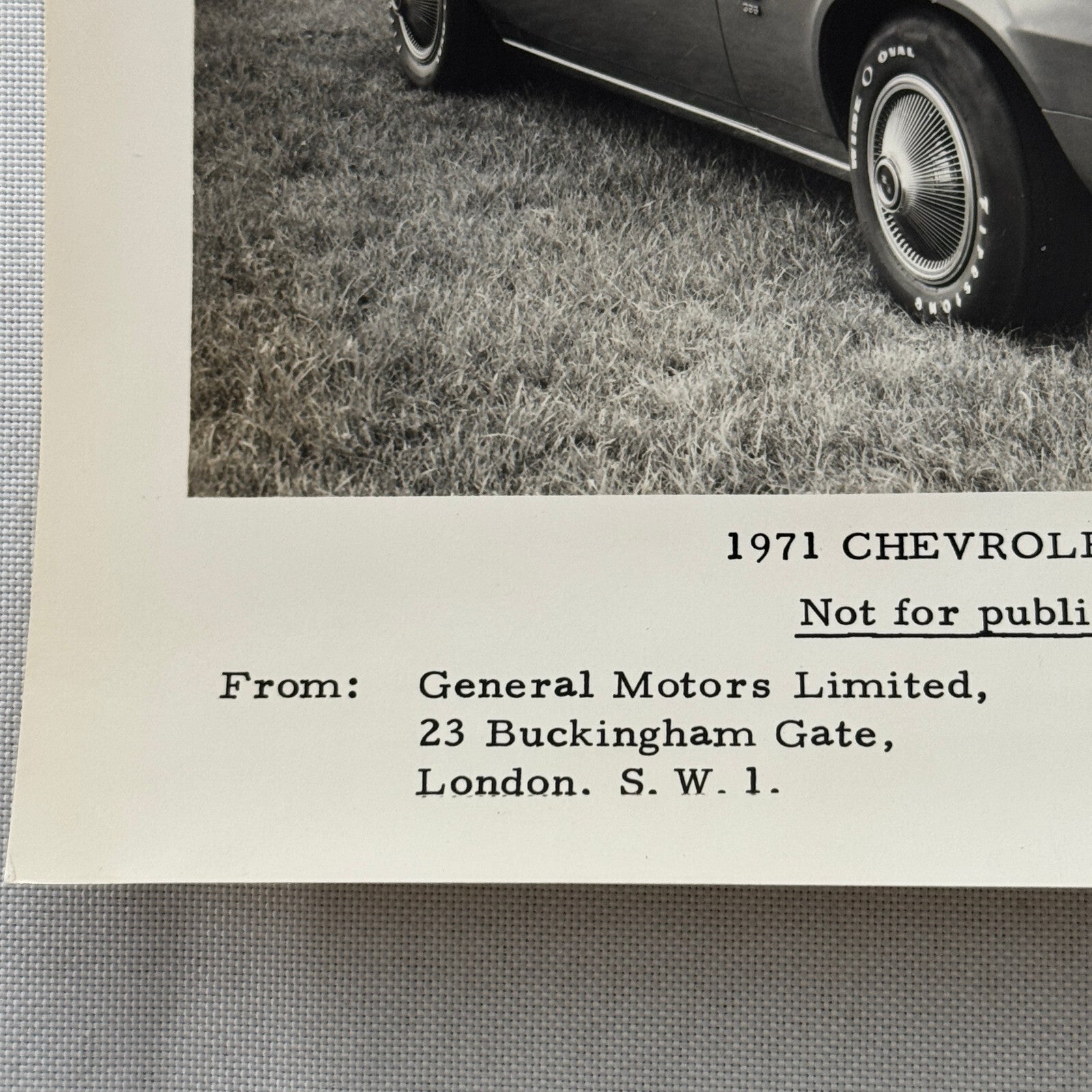 1971 Chevrolet Camaro SS Coupe Factory Press Photo Photograph Vintage RARE UK