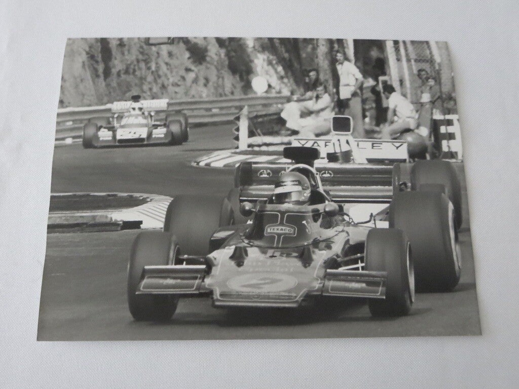 Vintage 1973 Monaco Grand Prix Photograph Photo - Ronnie Peterson Lotus Ford +