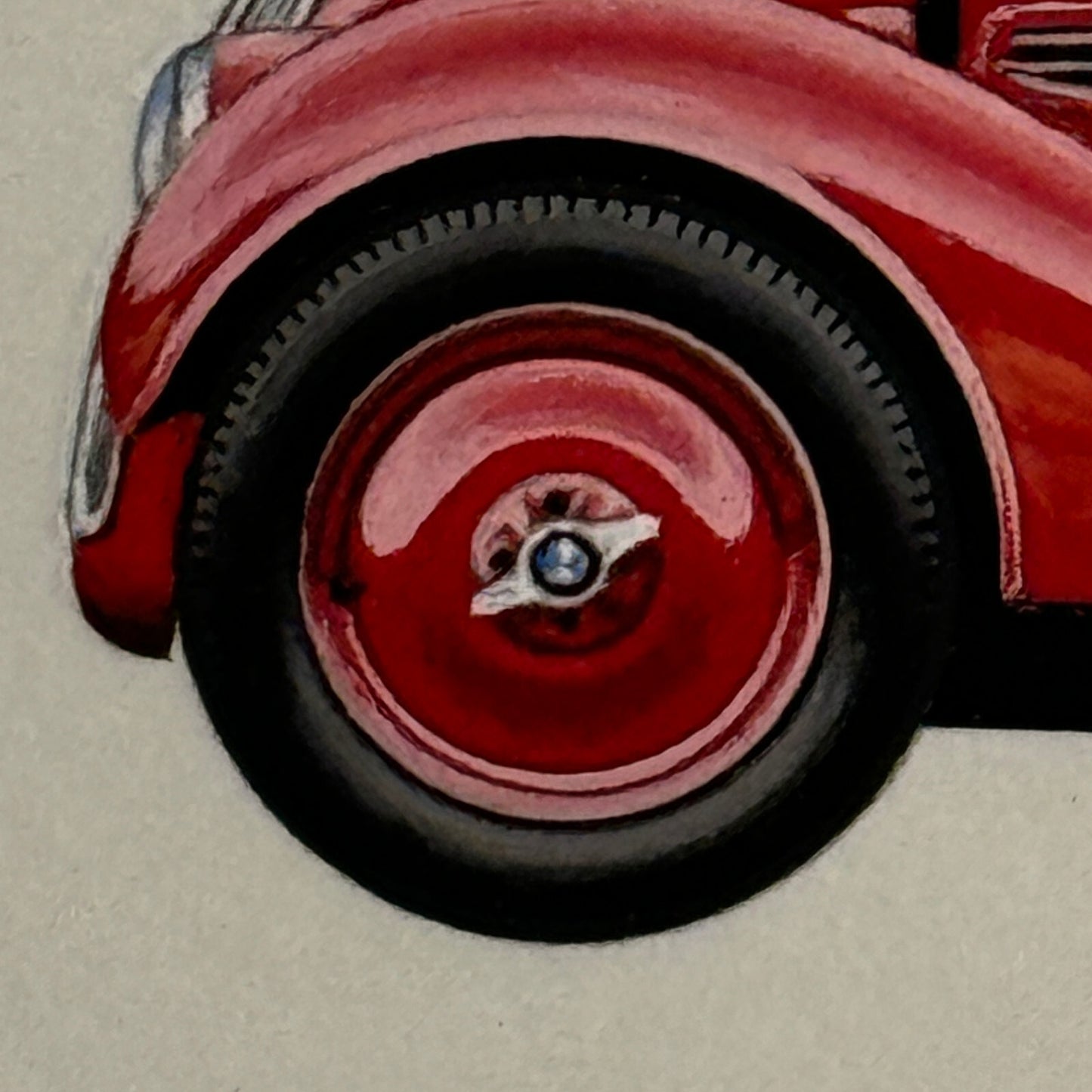 1938 BMW 328 Car Illustration Art Drawing Hand Drawn Vintage Miniature Detailed