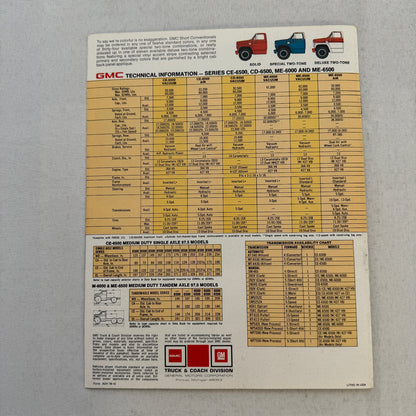 GMC 97.5 Conventional Series Truck Sales Brochure Catalog 6500 Series Vintage