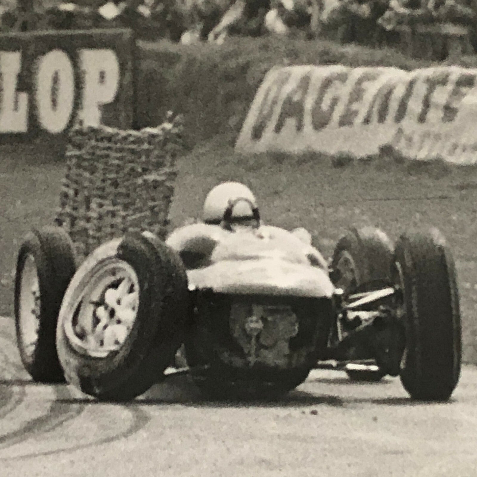 Vintage Grand Prix Racing Car Photo Photograph Print - Crashed Car 