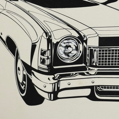 Chevrolet Monte Carlo Car Automobile Illustration Art Drawing Hand Drawn Vintage