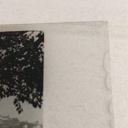 Antique Glass Plate Lantern Slide Photo Landscape Building Lake River