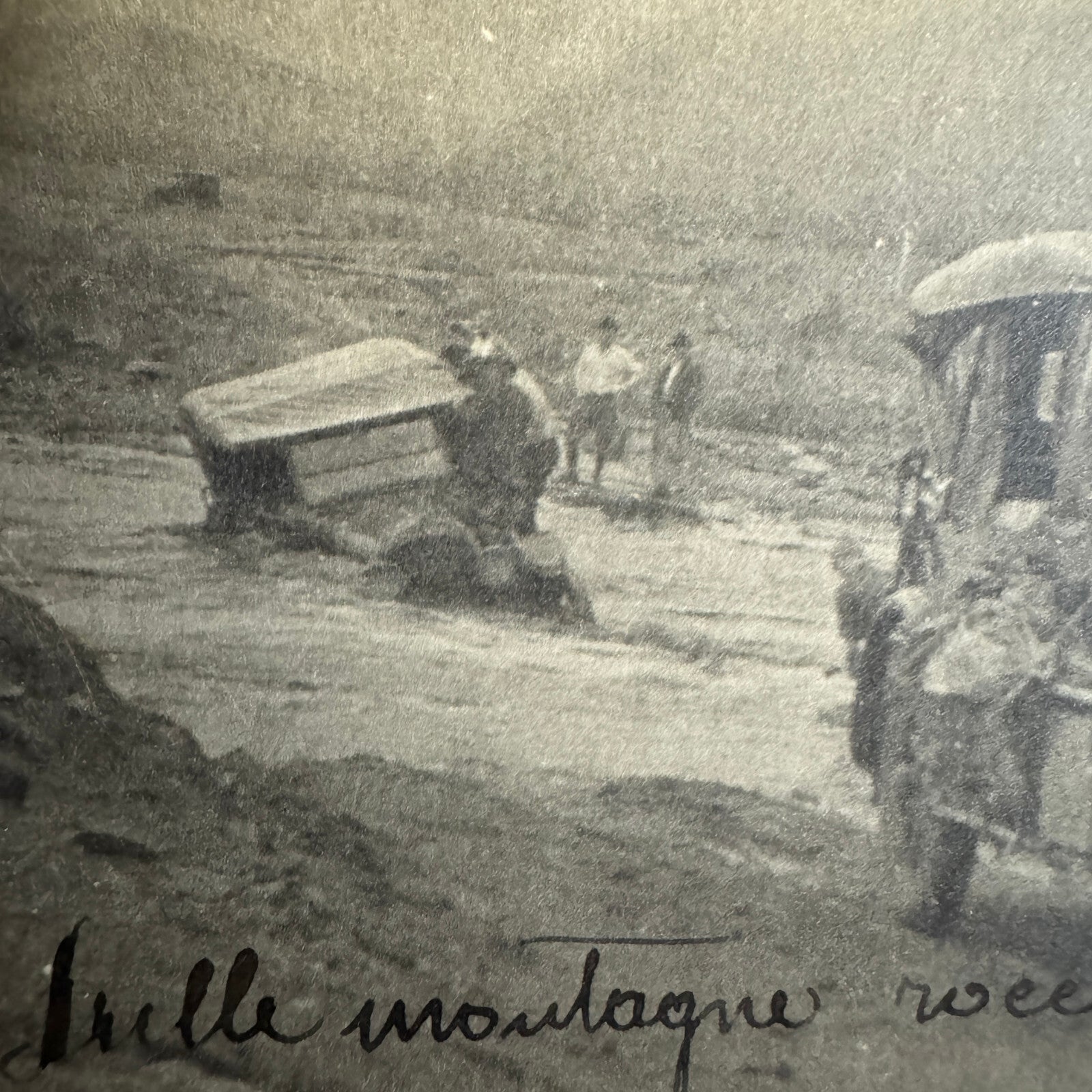 Antique Car Automobile Stuck in River Photo Photograph Vintage