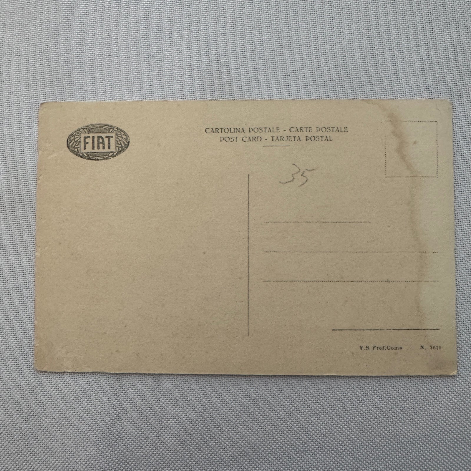 Vintage Fiat Car Automobile Advertising Postcard Post Card Italy Italian