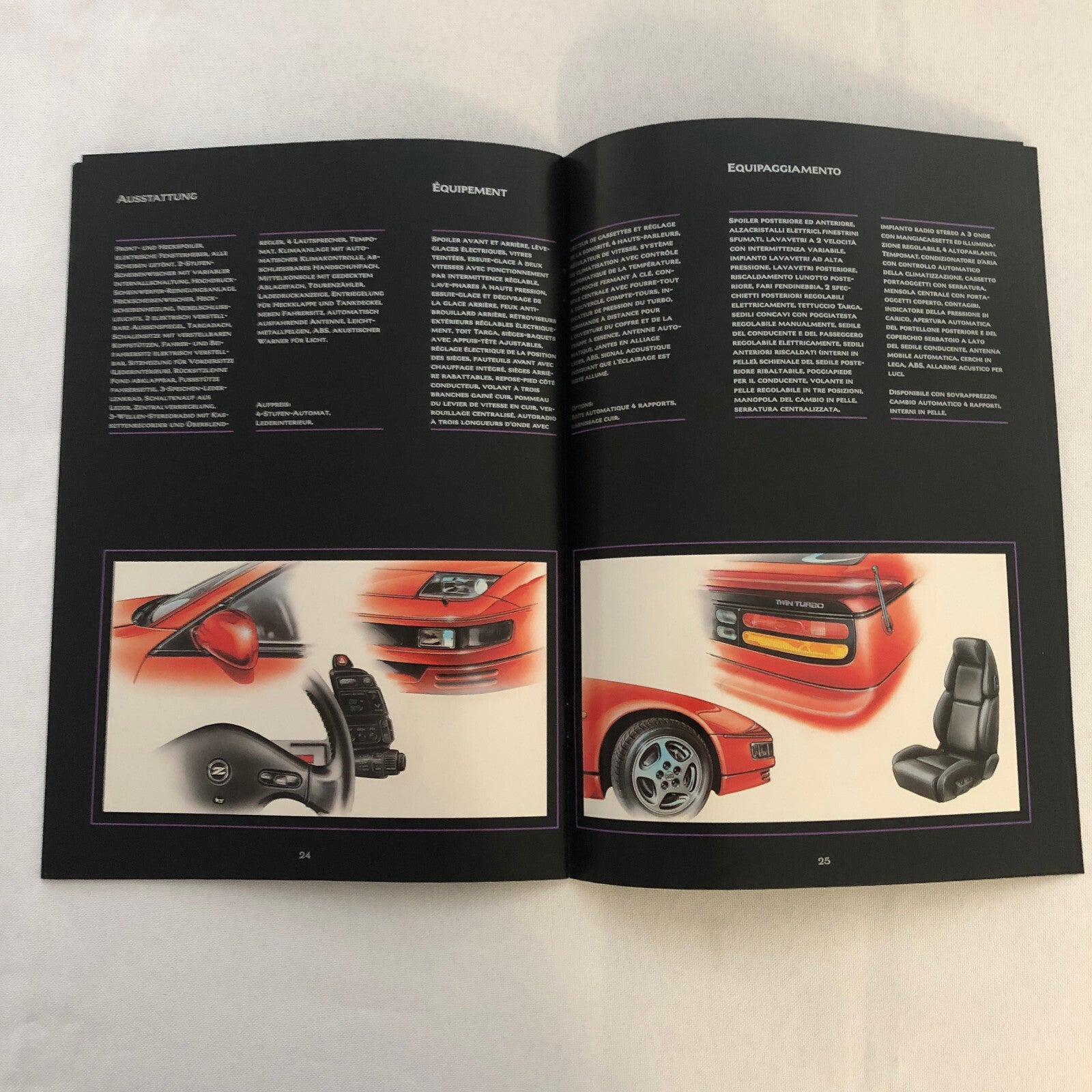 Vintage Nissan 300ZX Car Sales Brochure Catalog 300 ZX GERMAN Text European