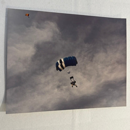 Vintage Skydiving Parachute Photo Large Format Aviation Photograph 1970s-80s