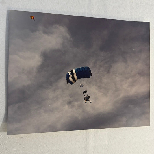 Vintage Skydiving Parachute Photo Large Format Aviation Photograph 1970s-80s