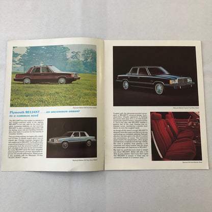 1981 Plymouth Reliant K Car Sales Brochure Catalog Coupe Sedan Station Wagon