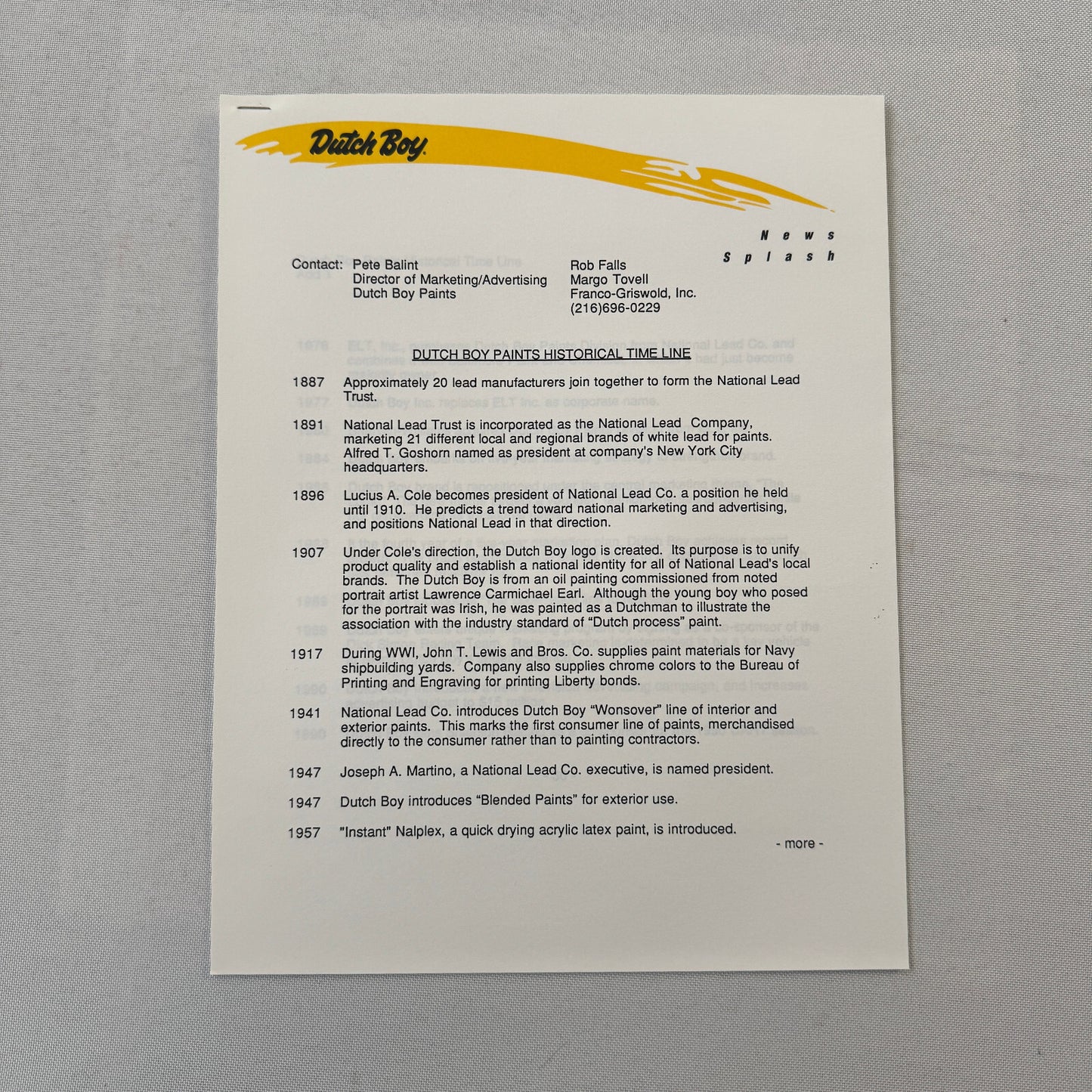 Arie Luyendyk 1990 Dutch Boy Paint CART Indy Racing Press Kit Brochure Photo