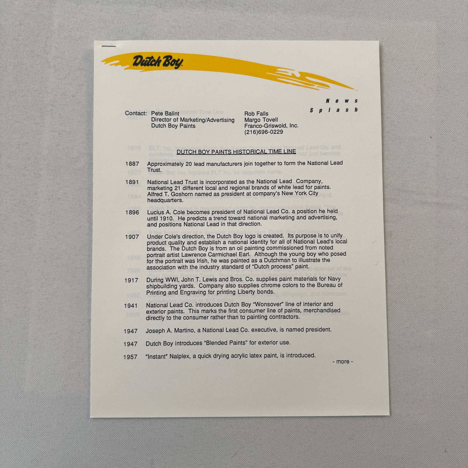 Arie Luyendyk 1990 Dutch Boy Paint CART Indy Racing Press Kit Brochure Photo