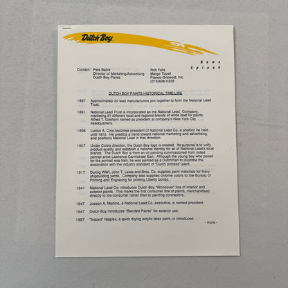 Arie Luyendyk 1990 Dutch Boy Paint CART Indy Racing Press Kit Brochure Photo