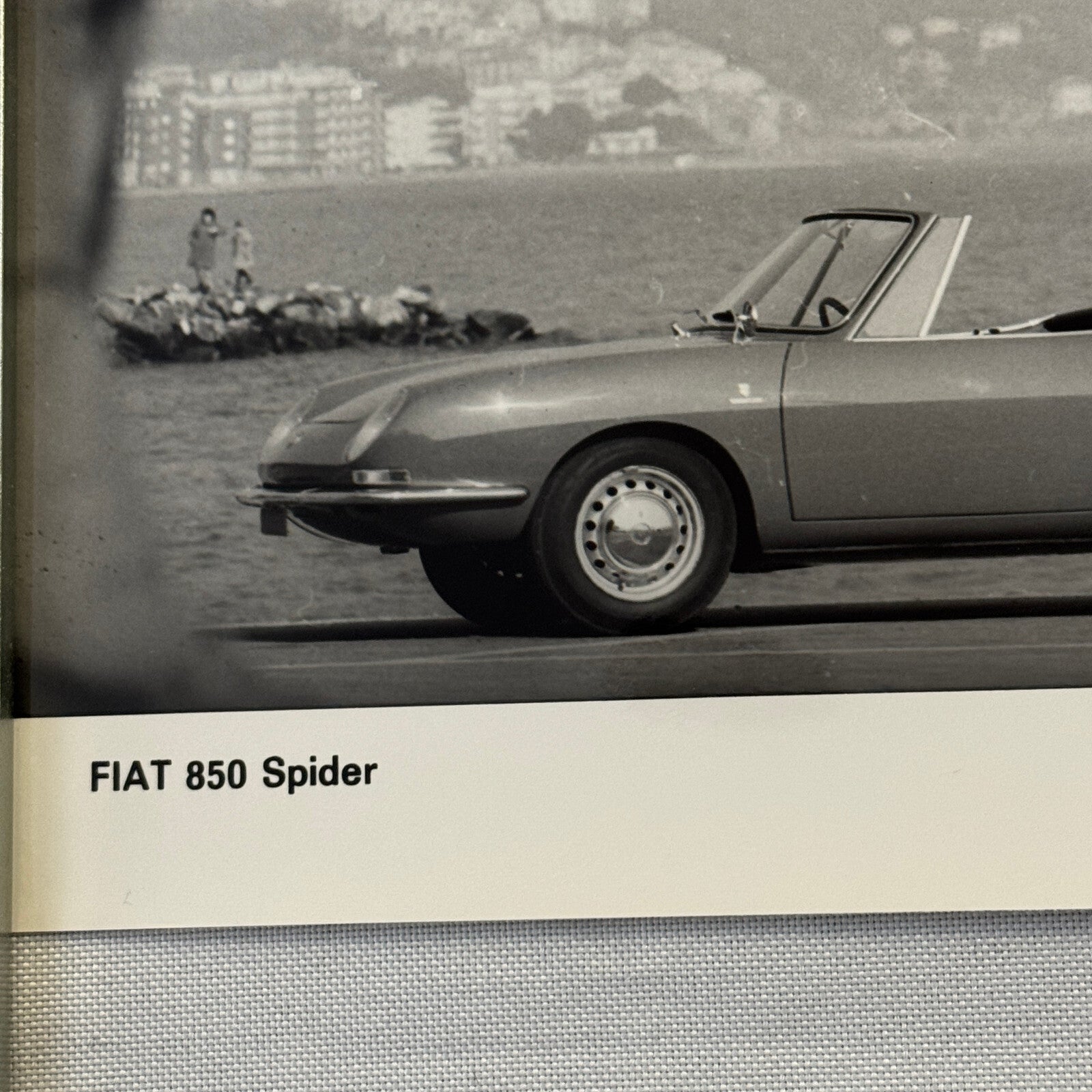 FIat 850 Spider Convertible Roadster Car Factory Press Photo Photograph Vintage