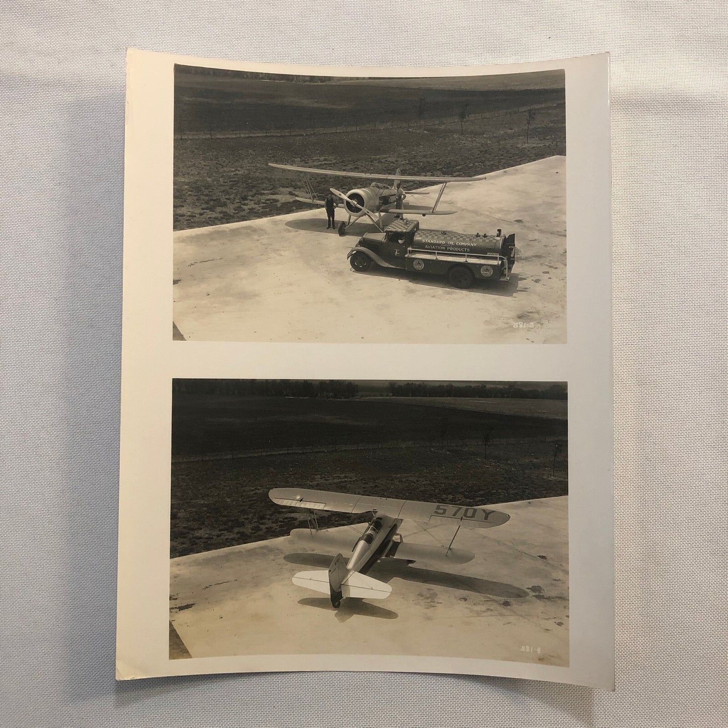 Vintage Aircraft and Standard Oil Fuel Truck Photo Photograph Plane Max Karant