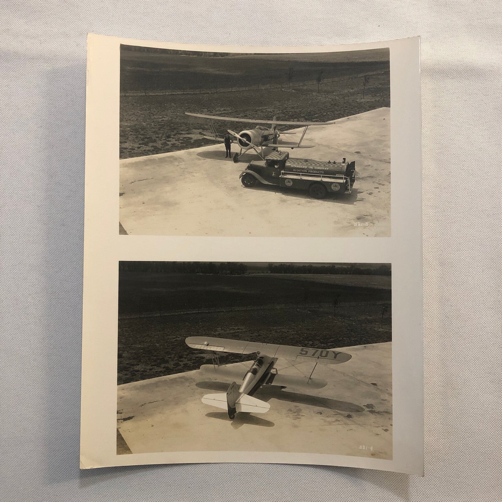 Vintage Aircraft and Standard Oil Fuel Truck Photo Photograph Plane Max Karant