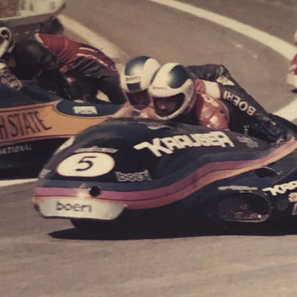 Vintage Motorcycle Sidecar Racing Photo photograph Germany Side Car