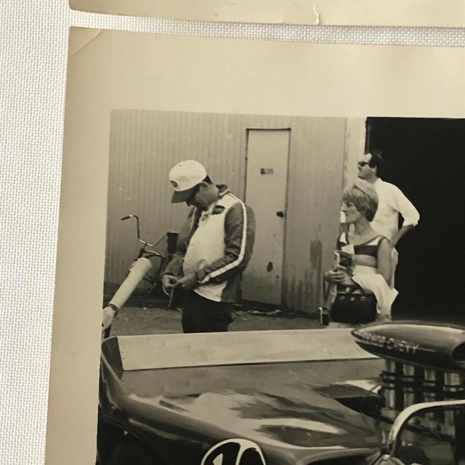 Vintage Racing Car Photo Photograph Lot of 2 - Couple in Can Am Car CanAM