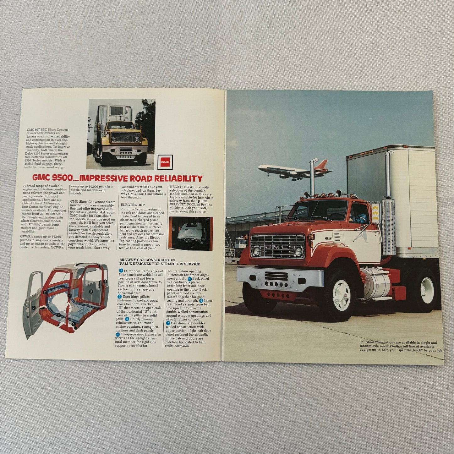 GMC 9500 Short Conventional Series Truck Sales Brochure Catalog Advertising