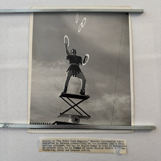 Circus Juggling Balancing Acrobat Act Photo Photograph Vintage Robin Hood