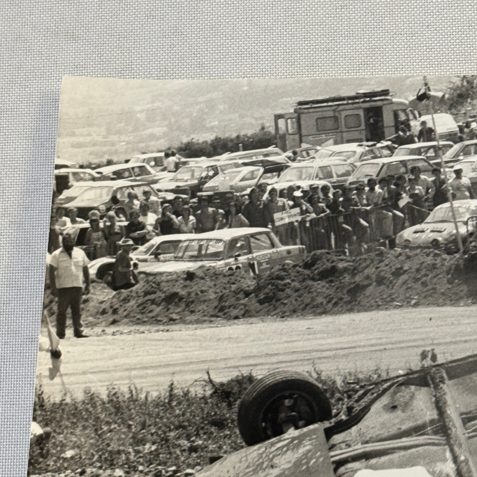 Vintage Racing Car Crash Wreck Rally Photo Photograph Print DPPI Press Photo
