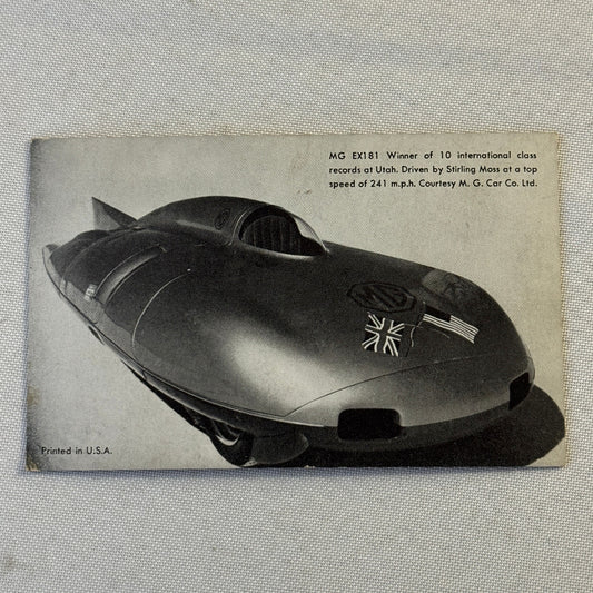 Vintage MG EX181 Land Speed Record Car Stirling Moss Arcade Card