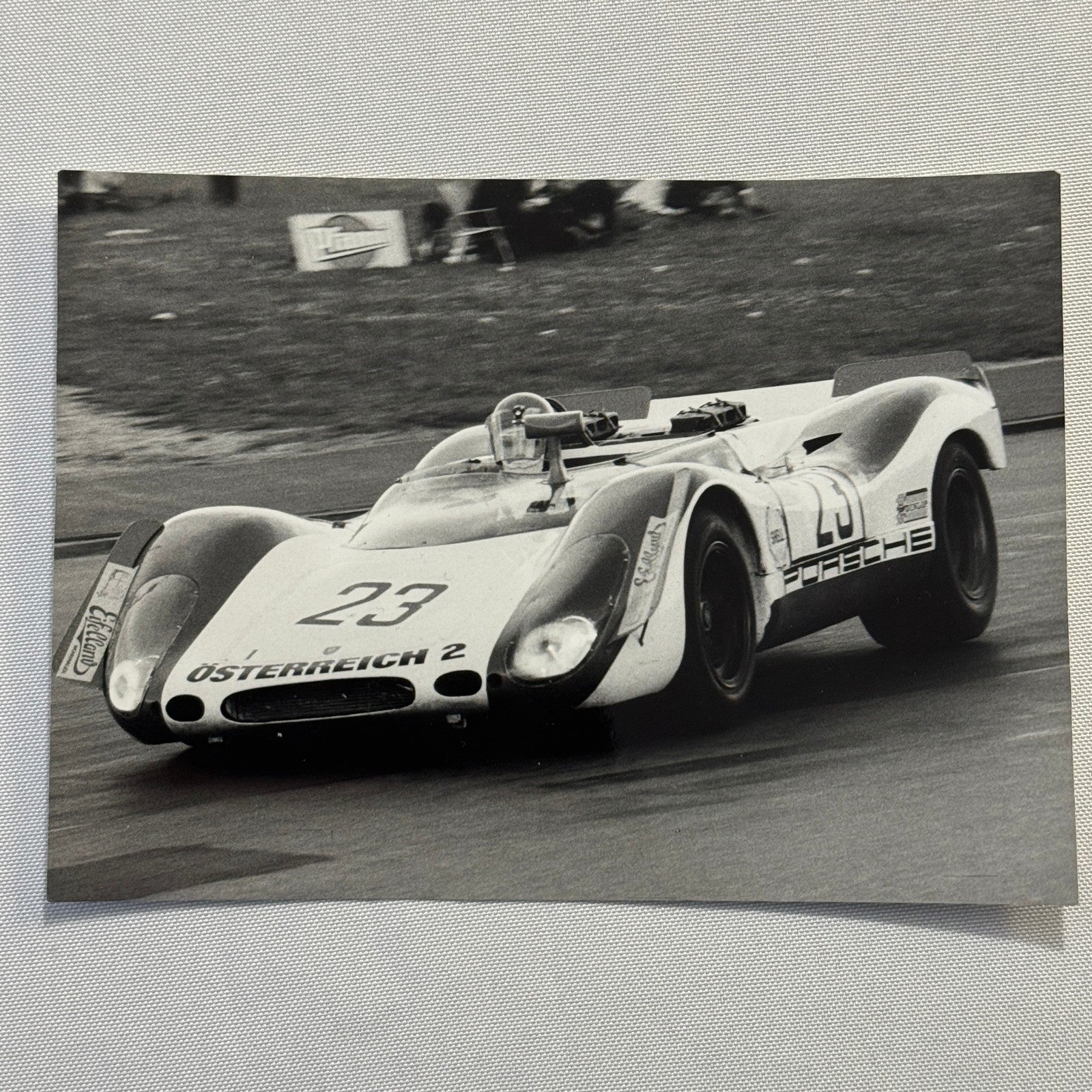 Vintage Racing Photo Porsche 908 Spyder Driver Rolf Stommelen Photograph 1969