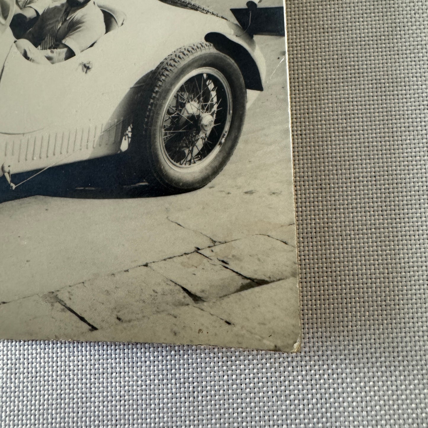 Vintage Italian Automobile Real Photo Postcard Post Card RPPC Men in Car