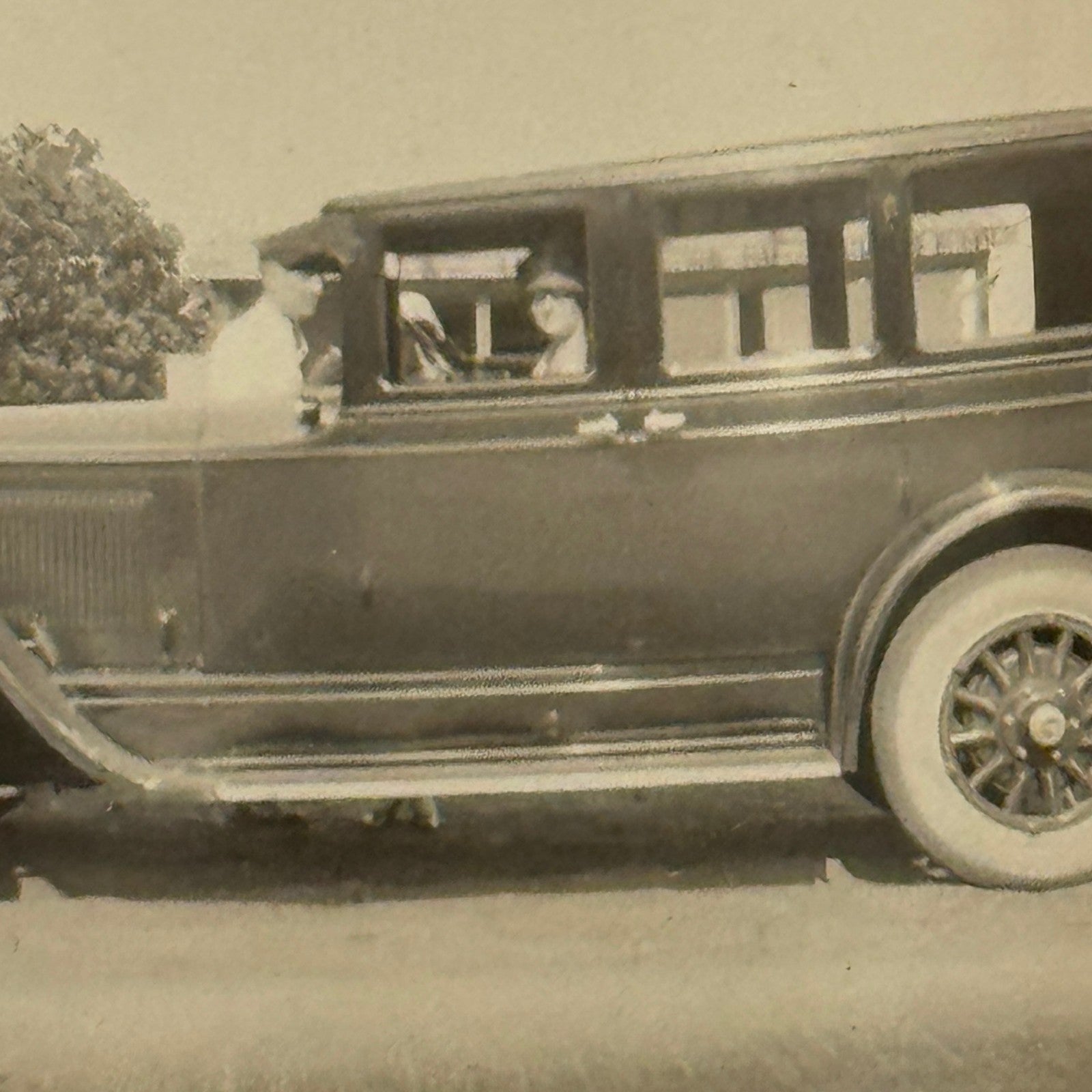 Vintage Automobile Photo Photograph Print Snapshot Women in Car