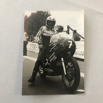 Vintage Motorcycle Racing Photo Photograph Bike Rider Harley Davidson