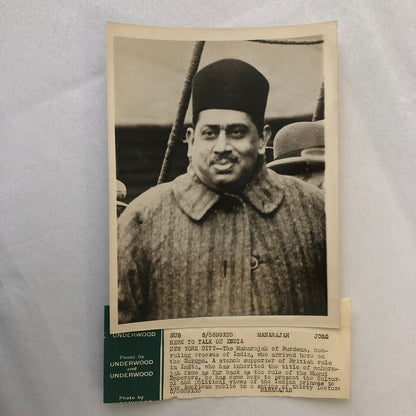 Press Photo Photograph Maharajah of Burdwan Portrait British Rule in India