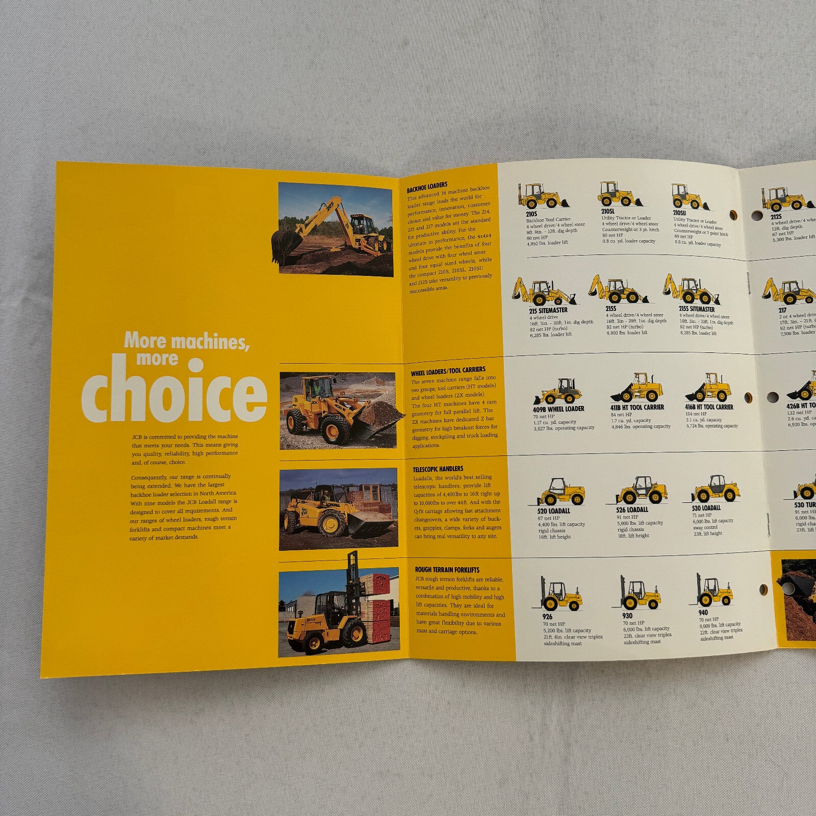 JCB Construction Equipment Sales Brochure Catalog Backhoe Loaders Forklift +