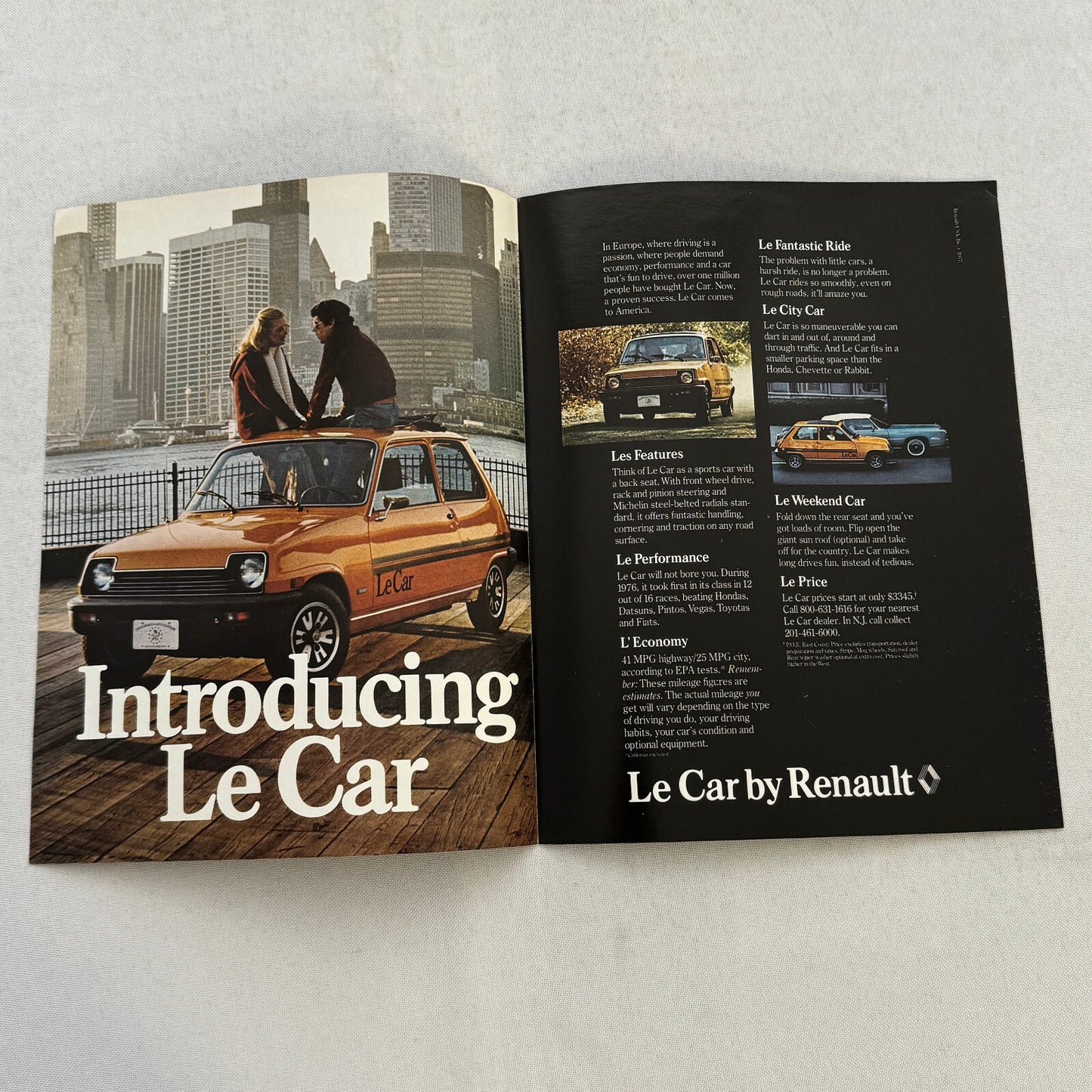 Renault LeCar Car Sales Brochure Catalog Vintage Advertising