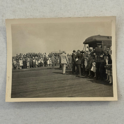 Vintage Photo Photograph Lot 5x Crowd of People around Trains