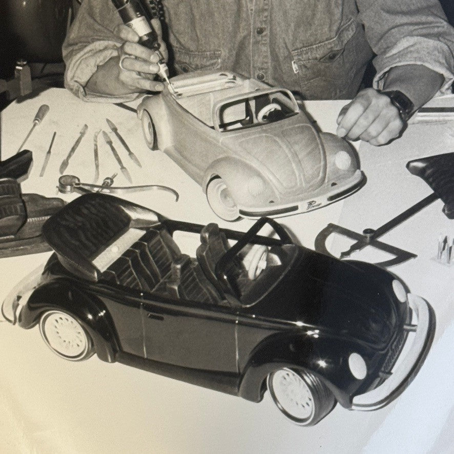 Vintage Volkswagen Beetle Convertible Model Car Builder Photo Photograph VW Bug