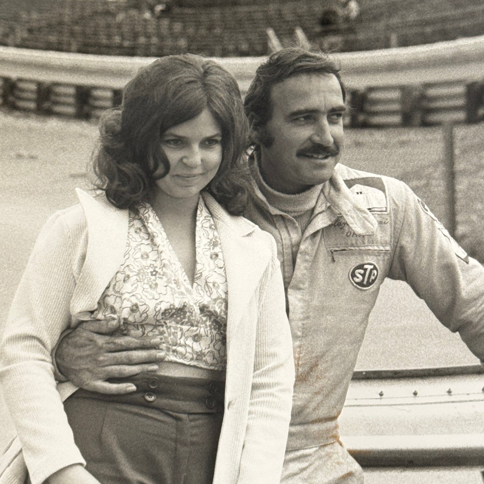 Racing Photo Clay Regazzoni with Woman Car Modern Print Photograph