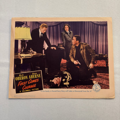 Vintage Movie Lobby Card Poster 1943 First Comes Courage Merle Oberon