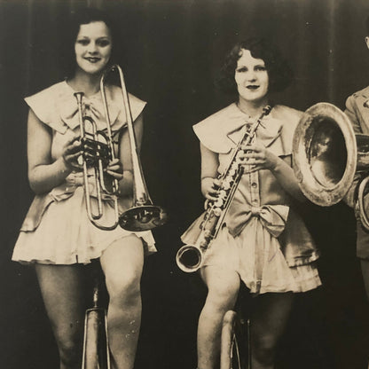 Circus Performer Unicycle Musicians Photo Postcard Real Photo Postcard RPPC ?